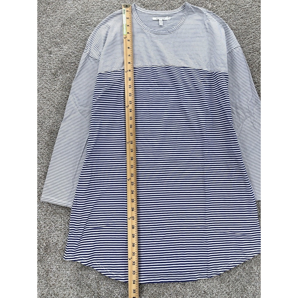 AVEC LES FILLES Joyce Azria Millennial Shirt Dress Womens L Blue Striped Minimal - Picture 8 of 9